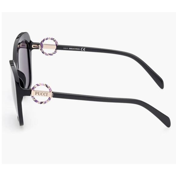 58mm Butterfly Sunglasses Emilio Pucci  Shiny Black  Smoke main image 9